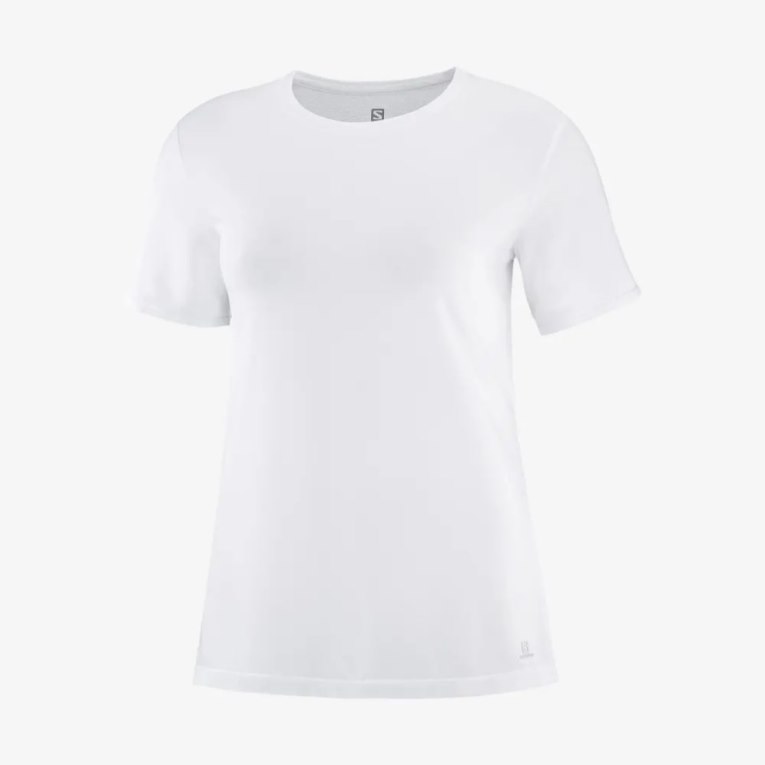 White Salomon Essential Tencel Short Sleeve Women's T-Shirts | IE HS9821